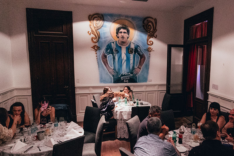 Mesa Maradona Pintura Pasion Tango Restaurante